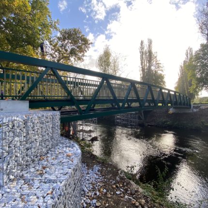 Pose de la passerelle